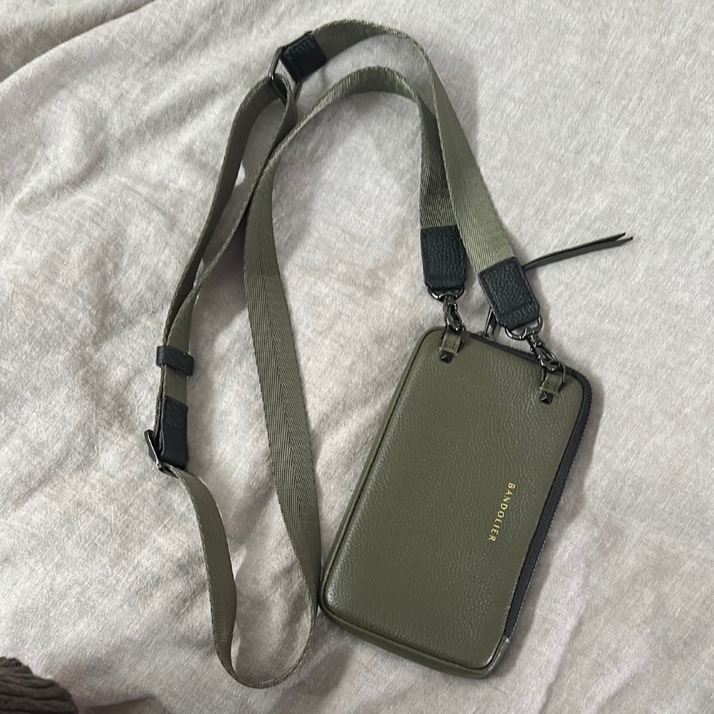 Olive Green Crossbody Bag (pouch and strap)